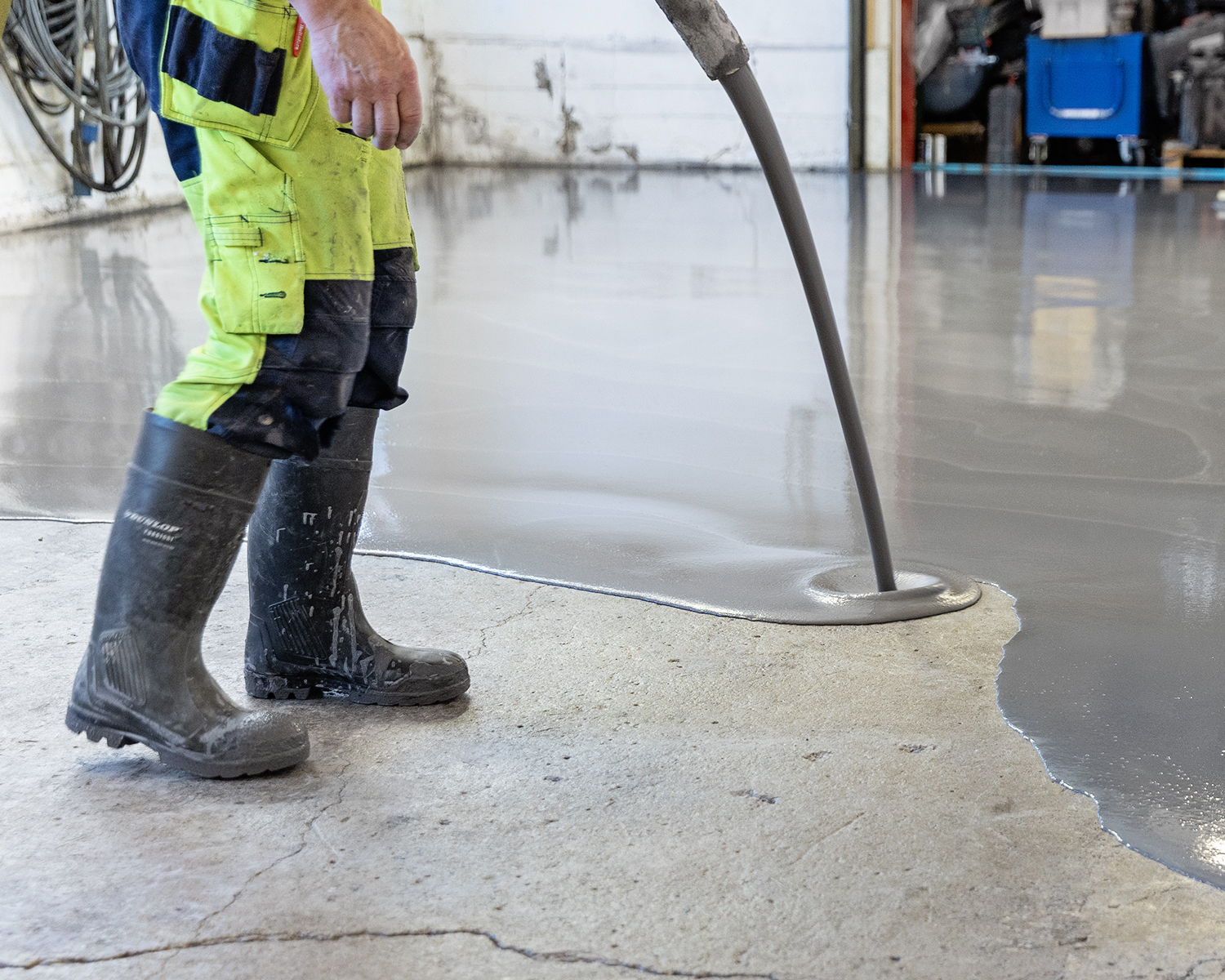 Mapei industrigulv i lagerhall